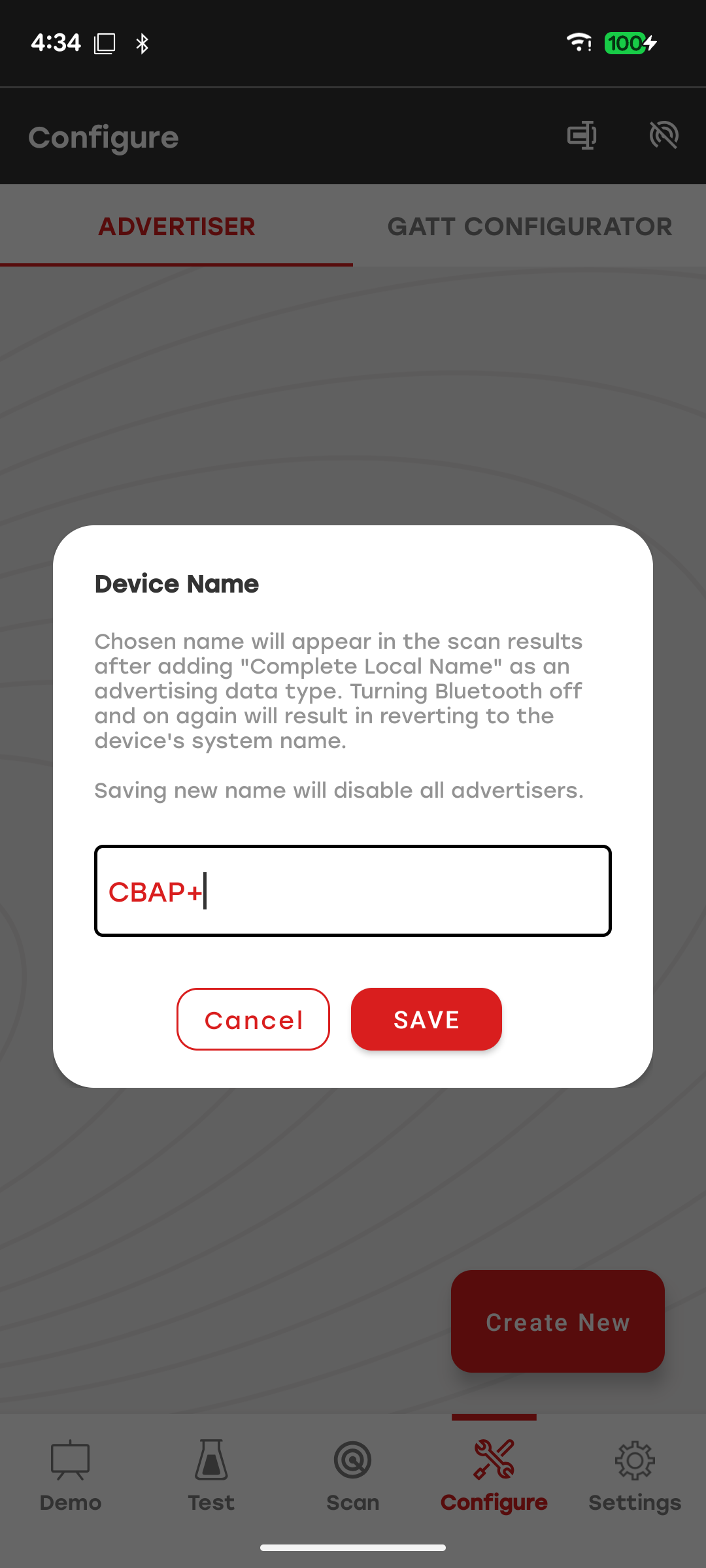 Advertiser Device Name