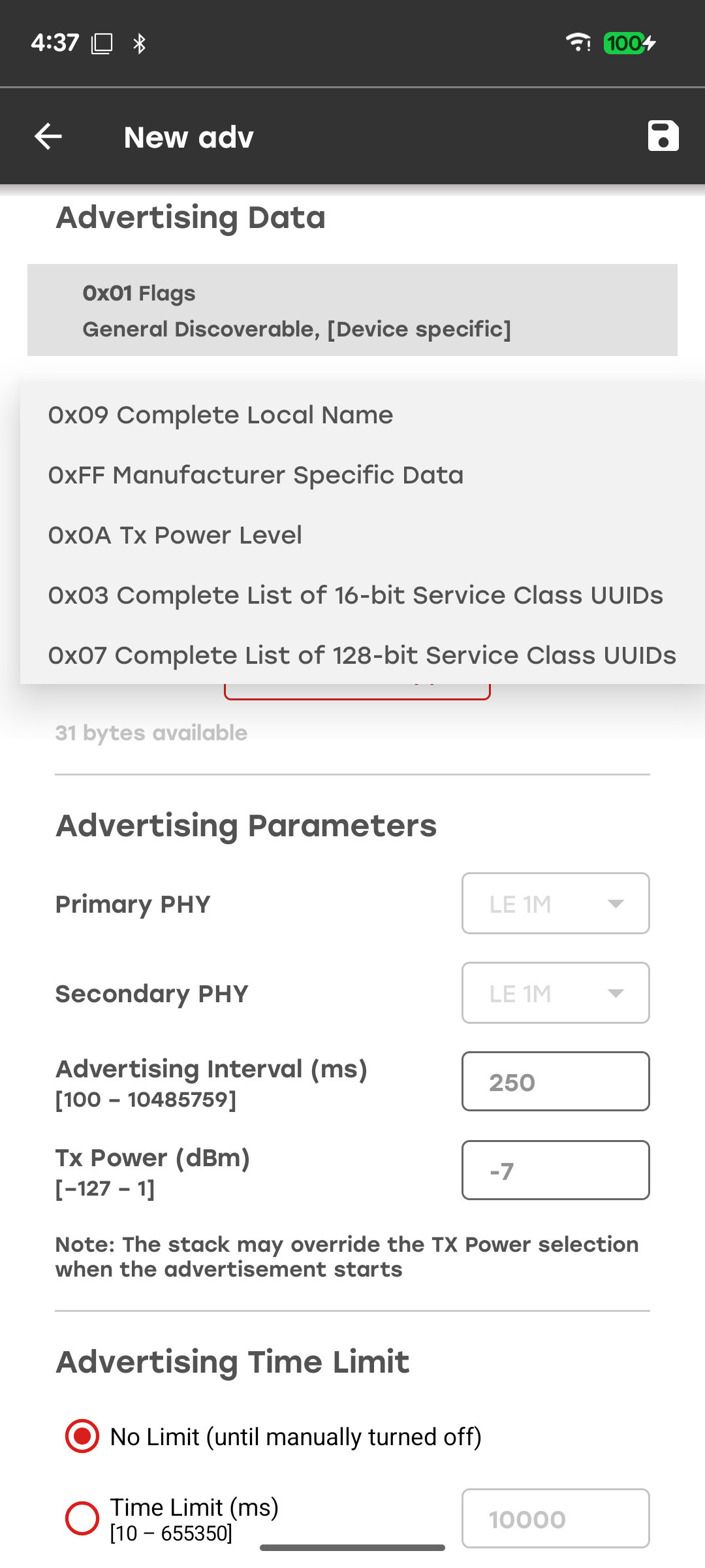 Advertiser Settings