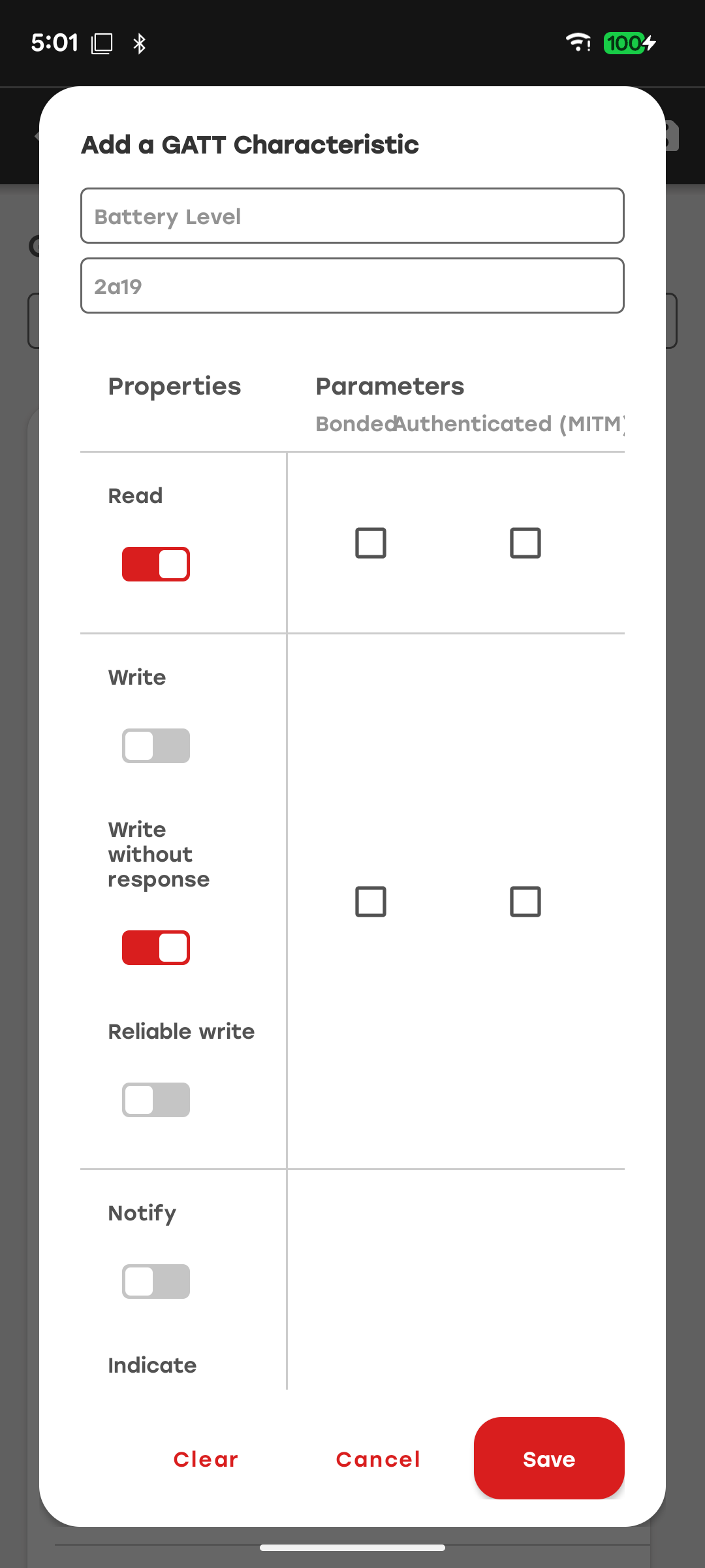 GATT Configurator Add Char