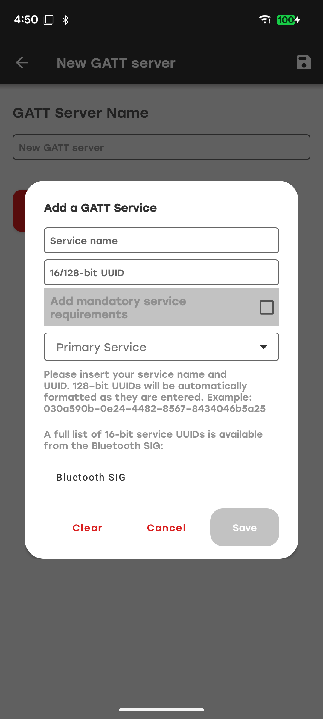 GATT Configurator Server Edit
