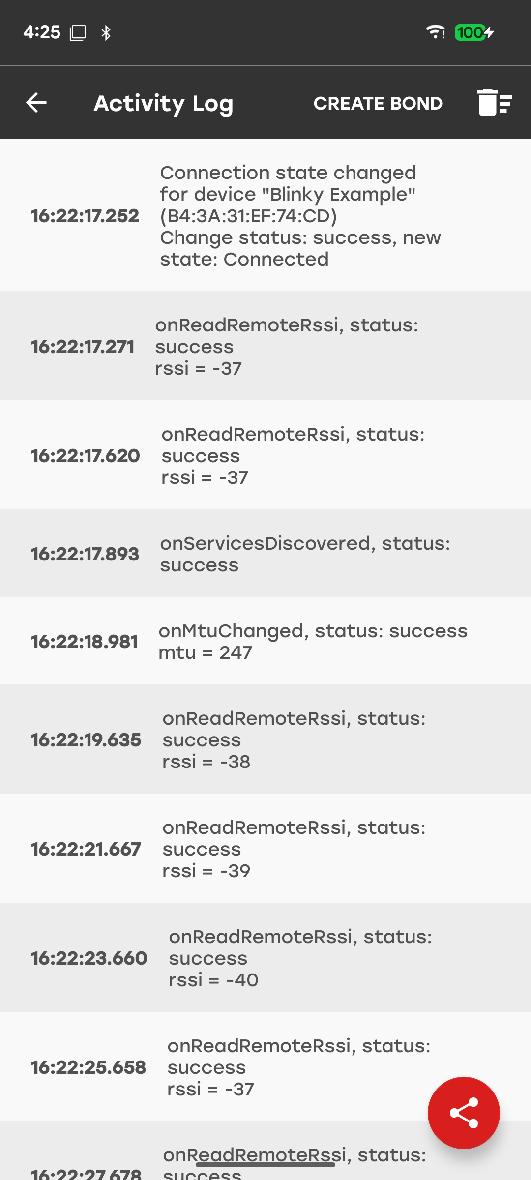 Activity Log