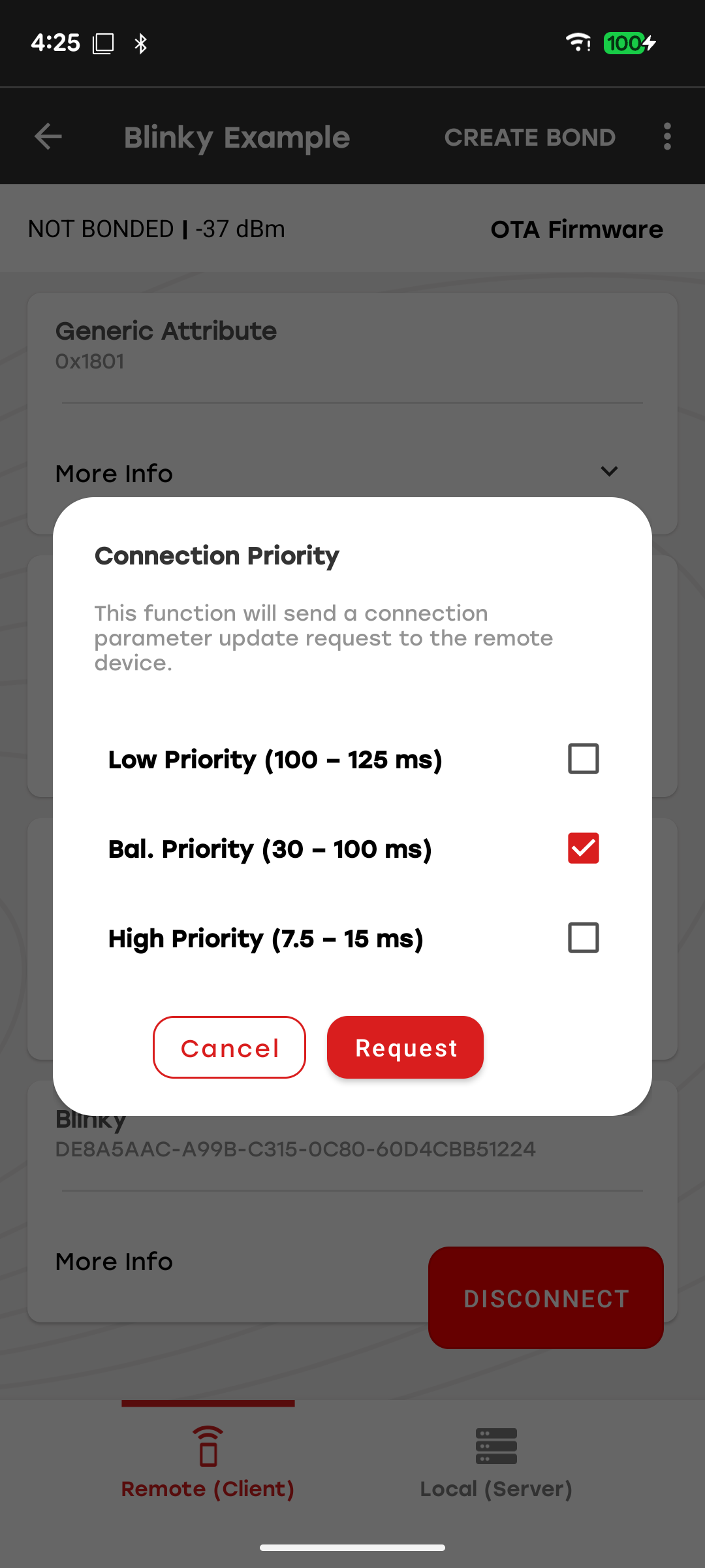 Connection Priority