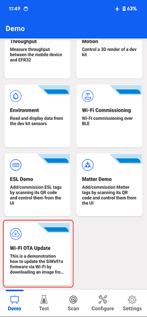 Wi-Fi OTA Update tile