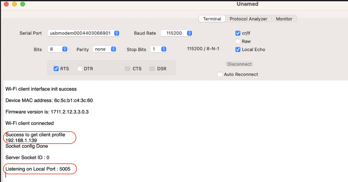 UART log