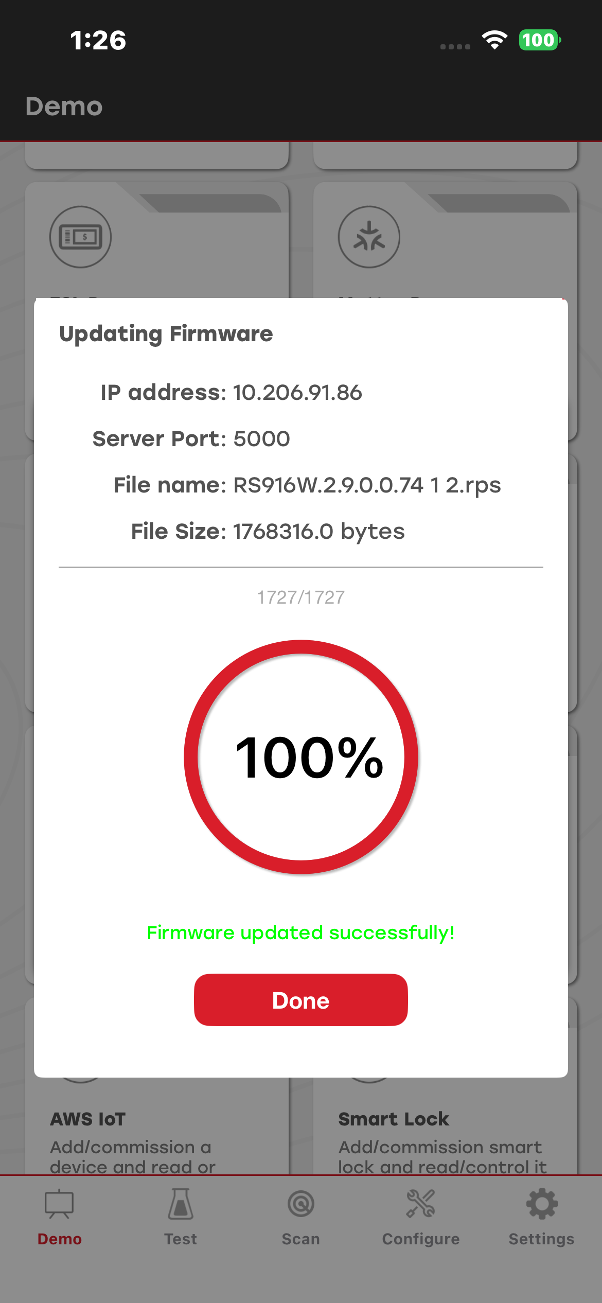 Mobile app message