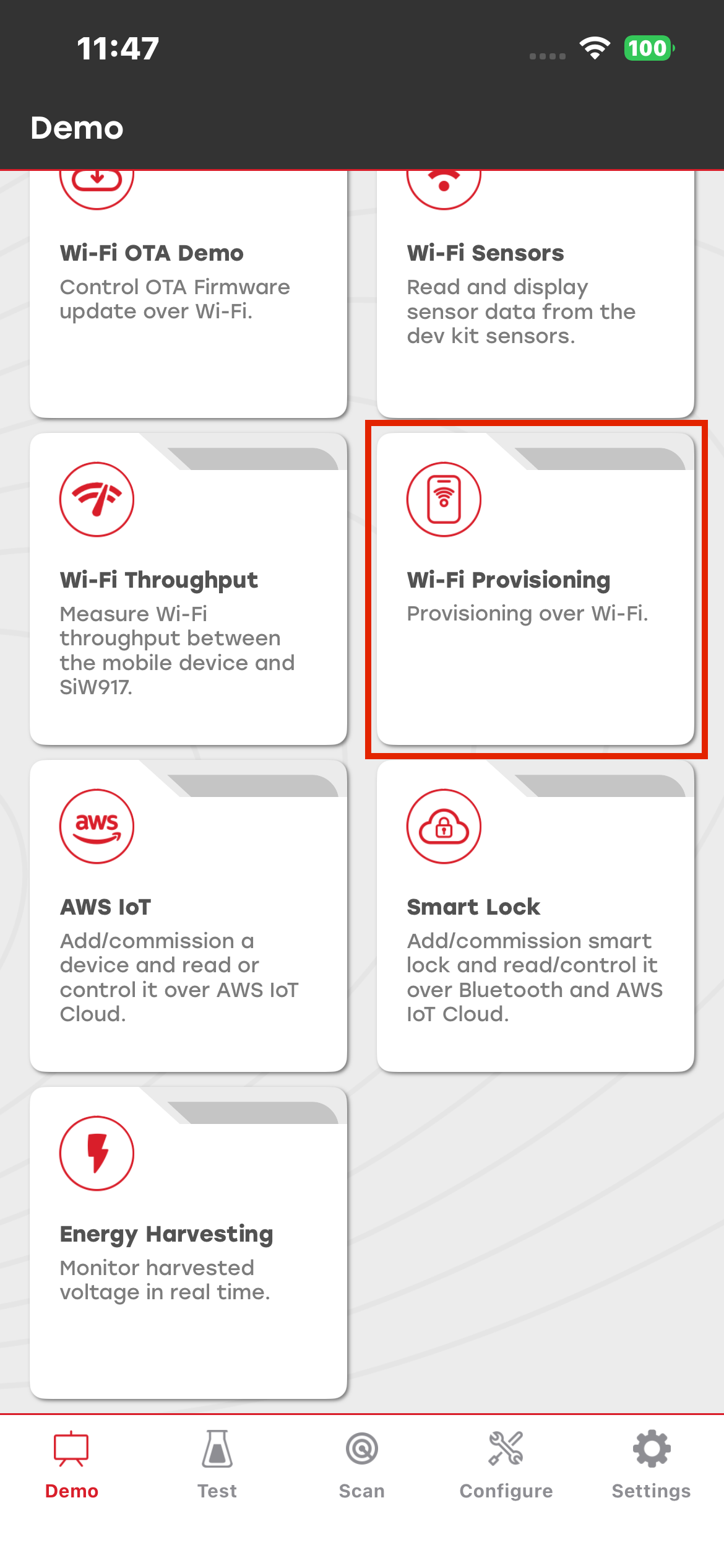 mobile app screenshot