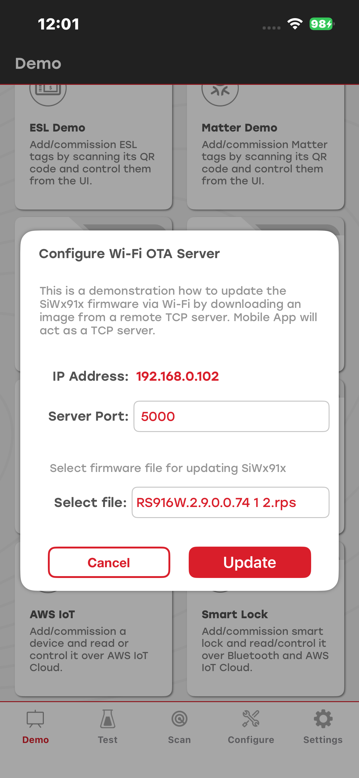 Server and client status updated