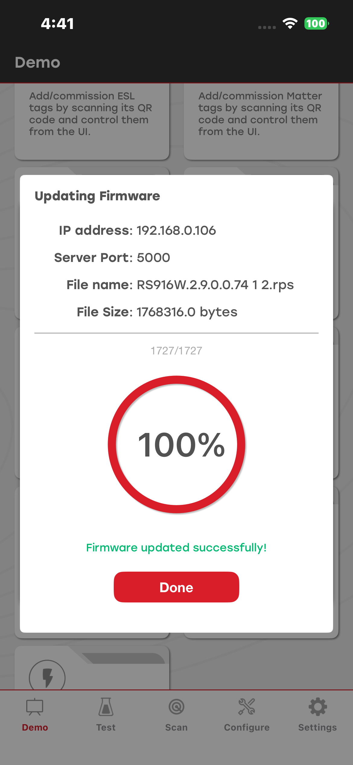 Mobile app message