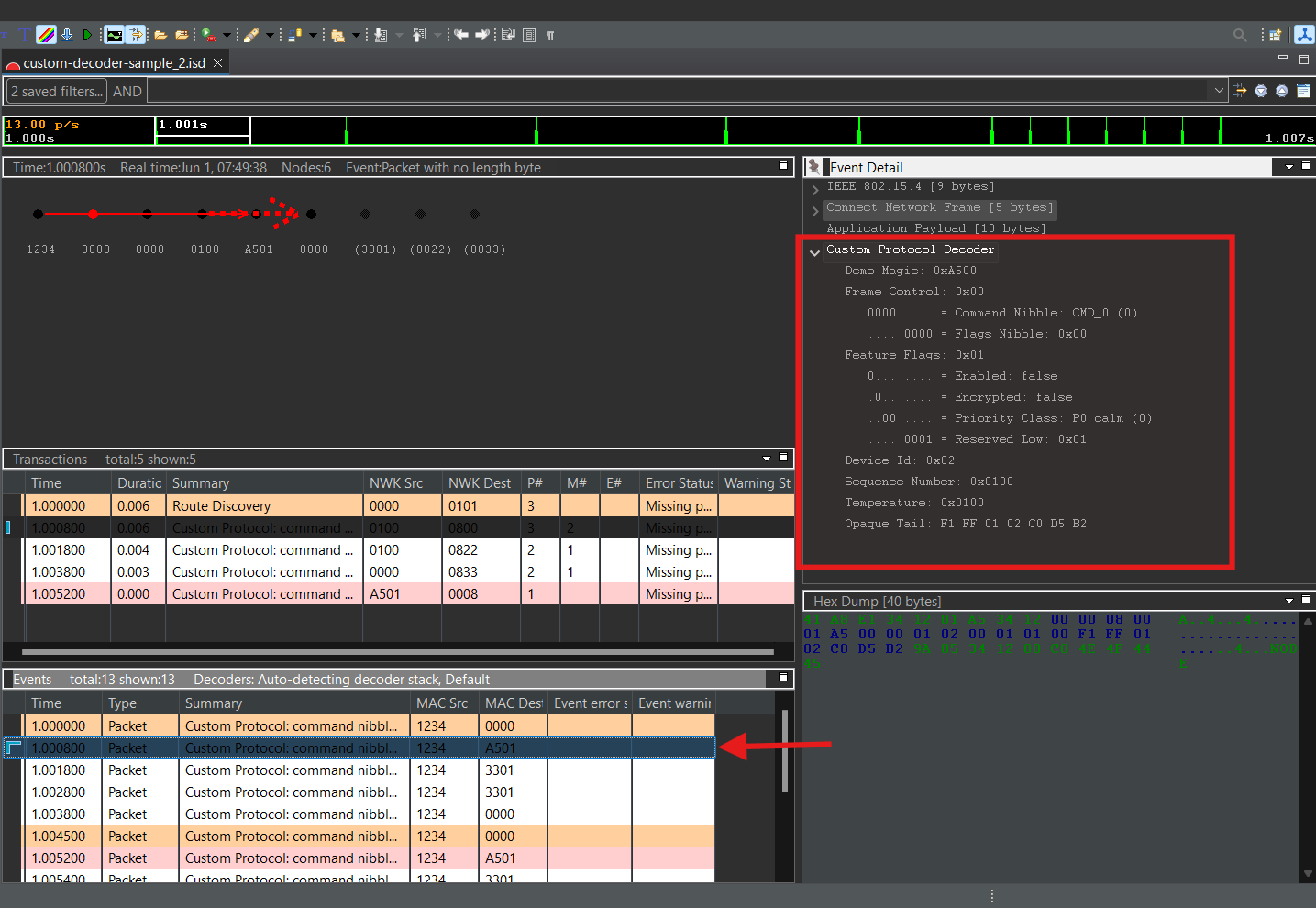 Verify decoded packet fields