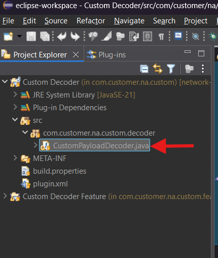 Open the custom payload decoder