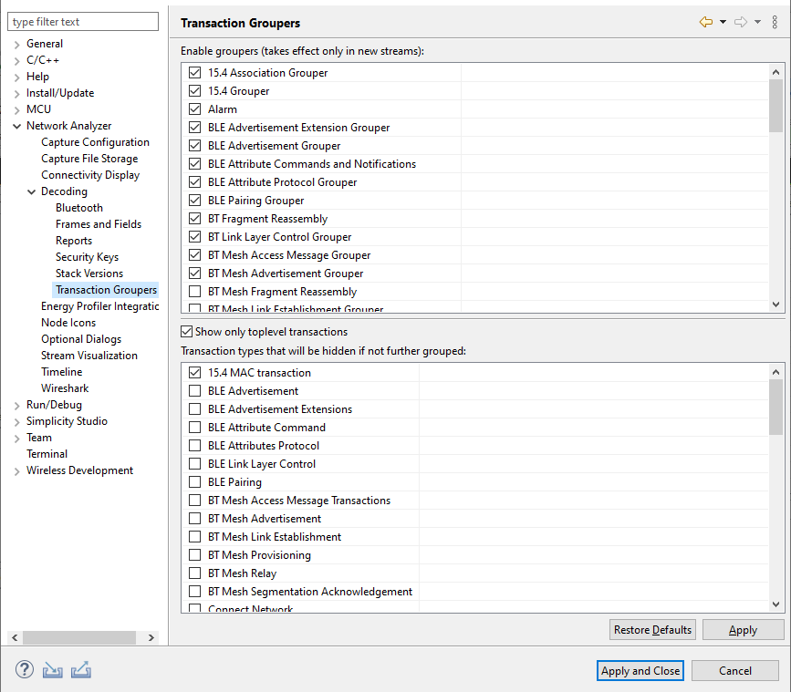 Decoding preferences transaction groupers