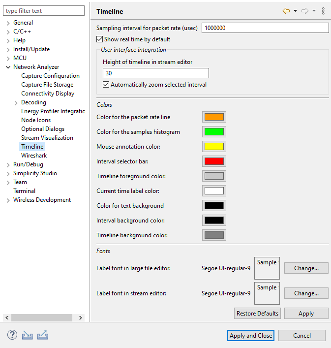 Timeline Preferences