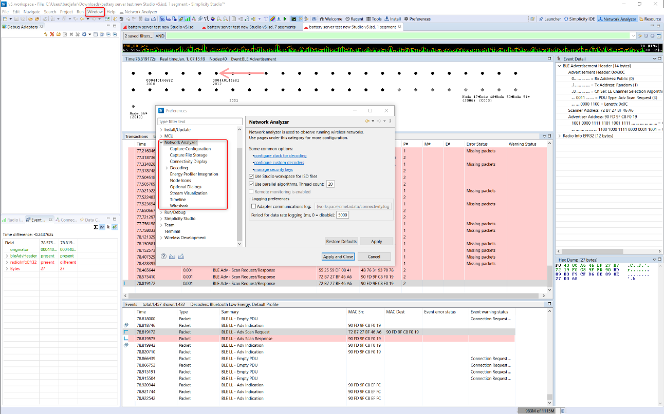 Network Analyzer Preferences