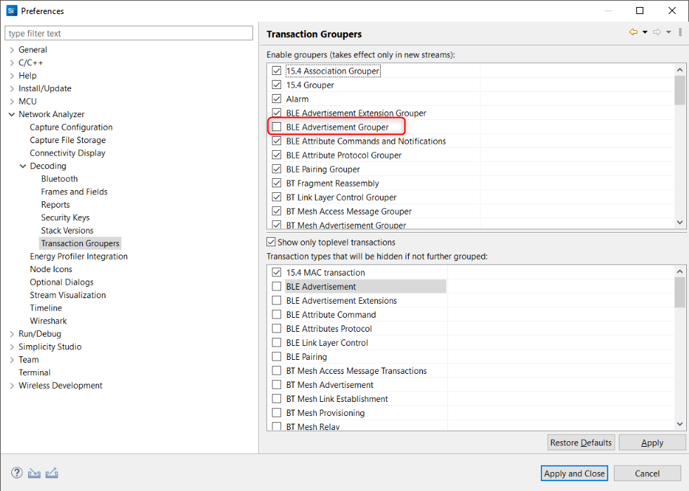 Example of BLE Advertisement Grouper