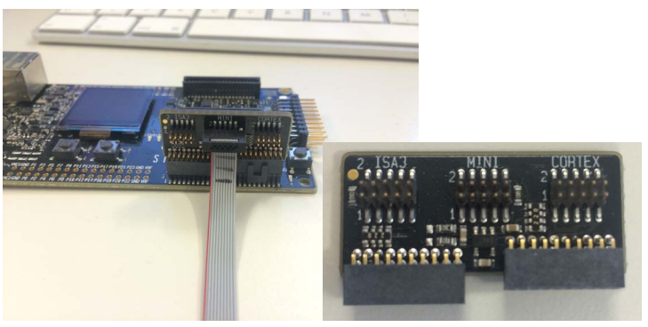 Figure Simplicity Debug Adapter Exposing PTI Signals on the Mini and Simplicity Connectors