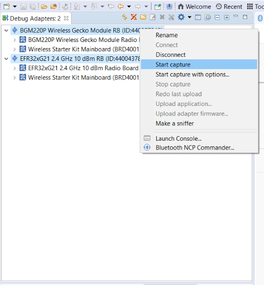 Start Capture on a Group of Adapters