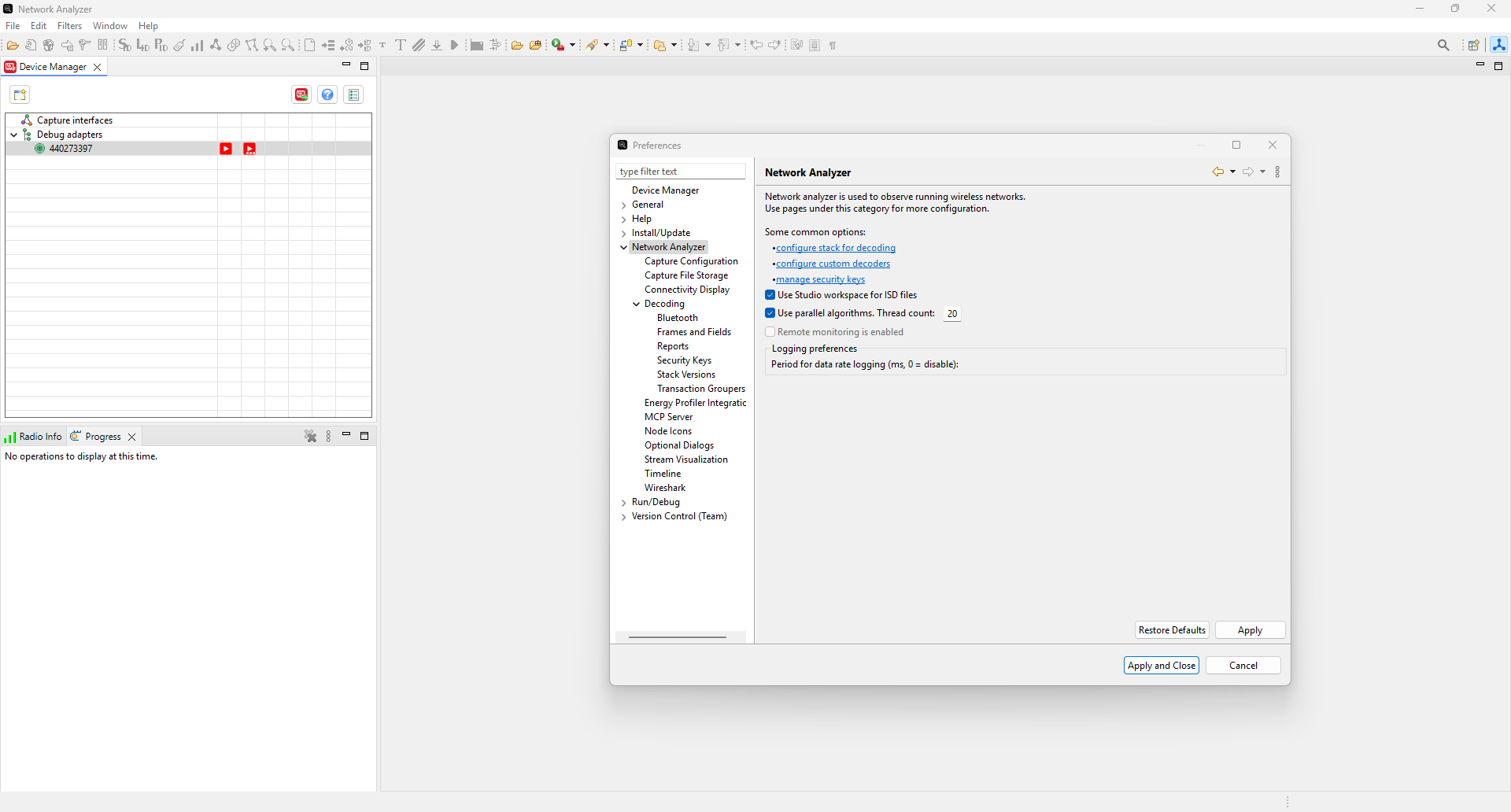 Network Analyzer Preferences