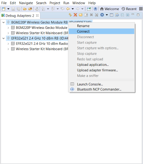 Connect to a Group of Adapters.