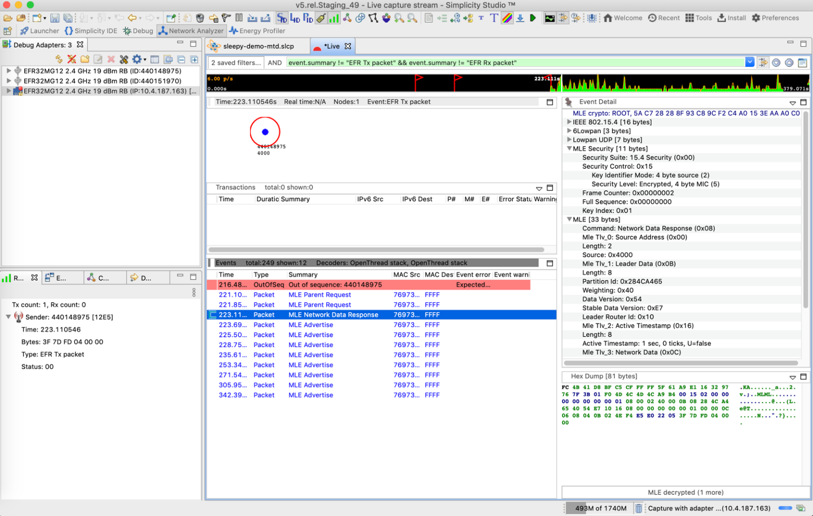 Thread Traffic Capture with Packet Trace