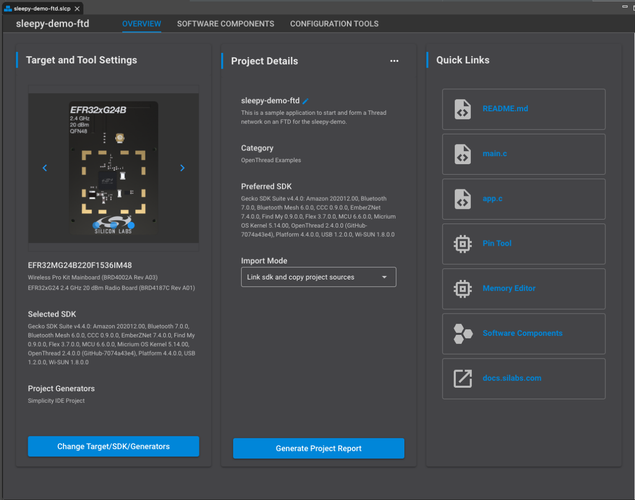 Sleepy-demo-ftd in Project Configurator