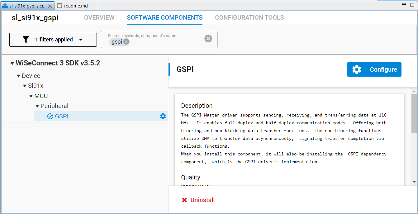GSPI Parameter Configuration UI