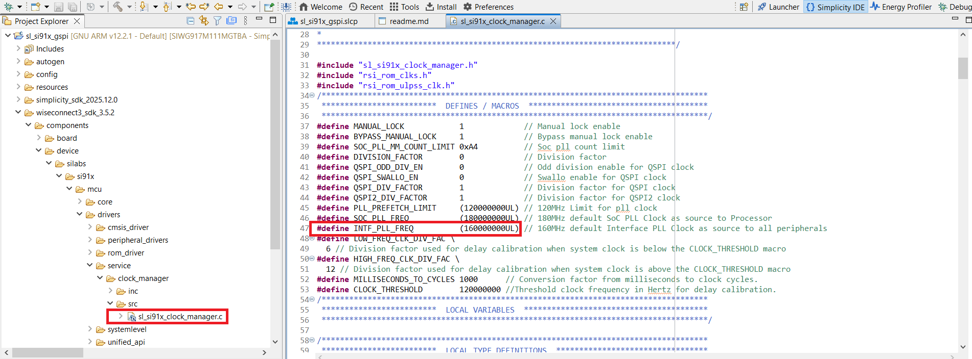 Update INTF PLL Clock Frequency
