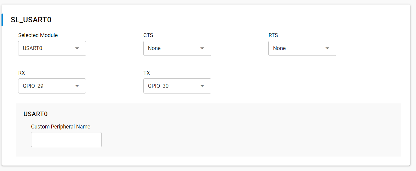 GPIO pin selection