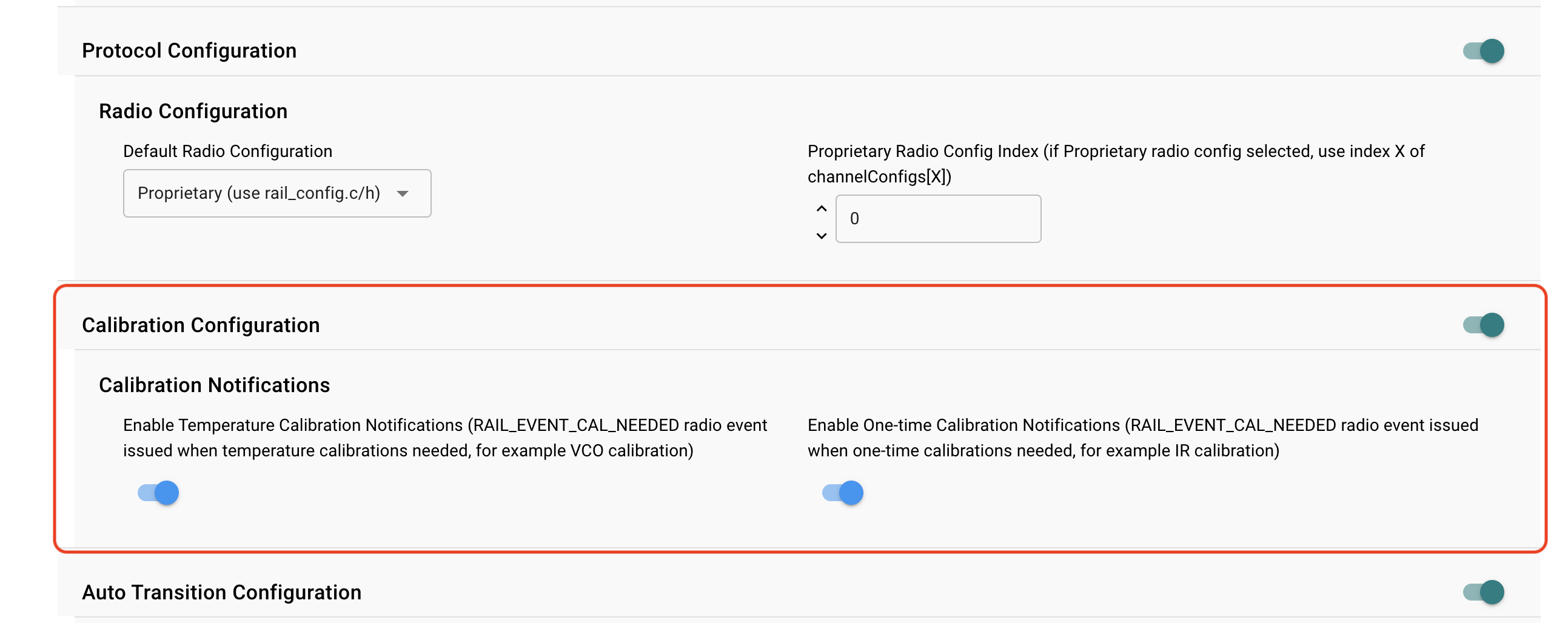 RAIL utility calibration