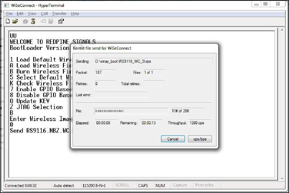 Figure 9 - Firmware Upgrade File Transfer Message{"style":"max-width:500px"}