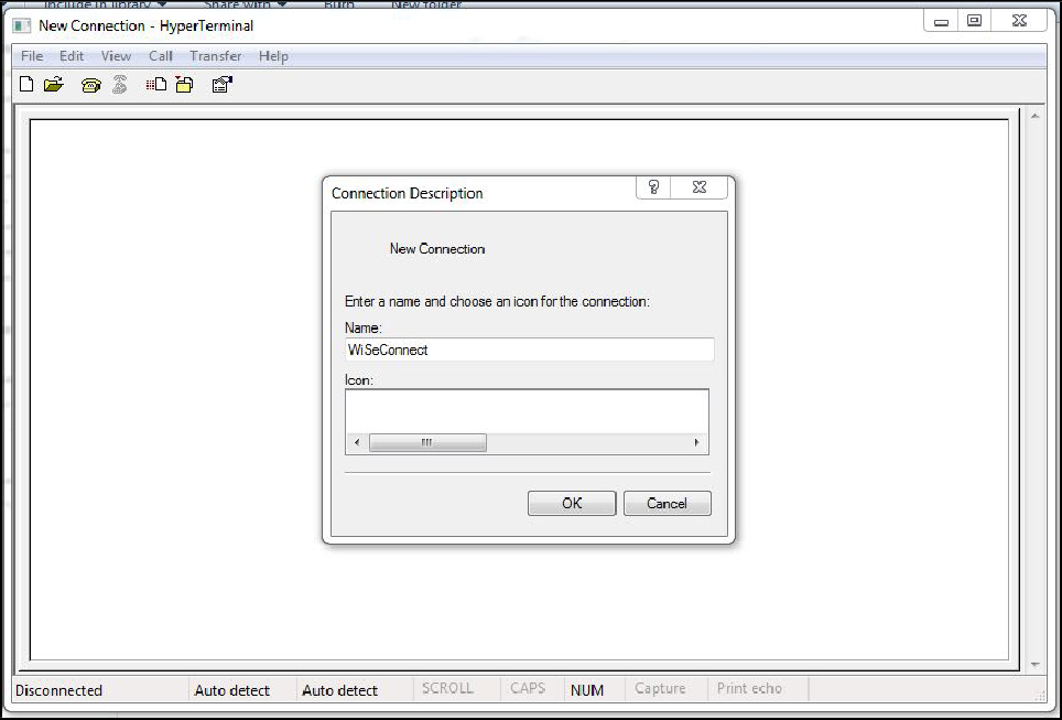 Figure 1 - HyperTerminal Name Field Configuration{"style":"max-width:500px"}