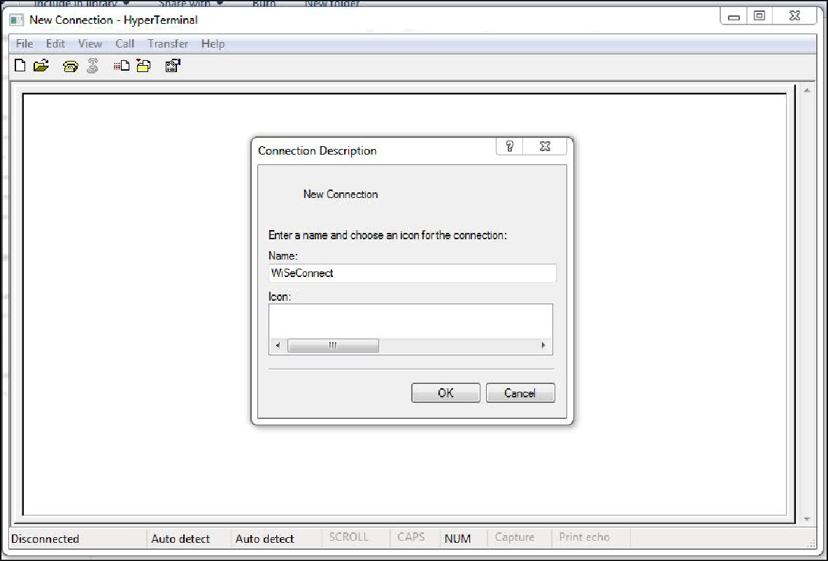 Figure 1 - HyperTerminal Name Field Configuration{"style":"max-width:500px"}