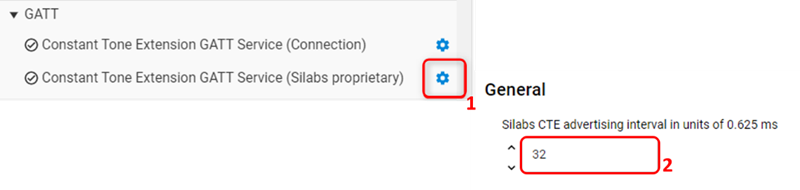 Configuring Silicon Labs CTE advertising interval
