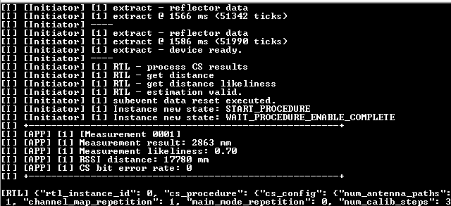 Console output from the initiator