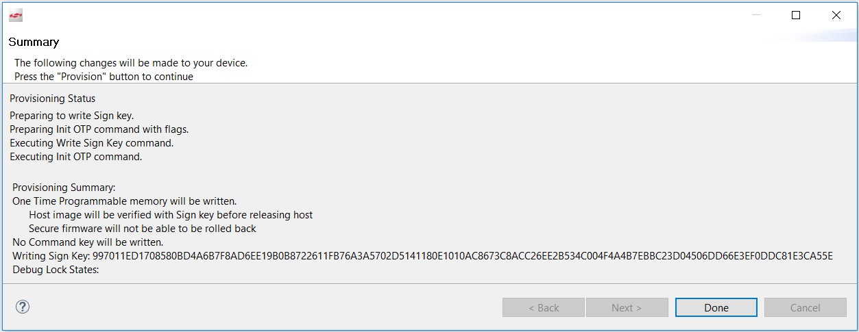 Provisioning Status