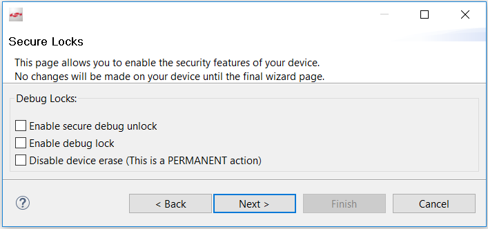 Security Locks Dialog Box