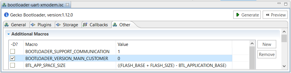 Bootloader version macro