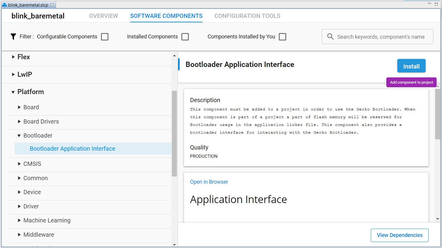 Bootloader Application Interface