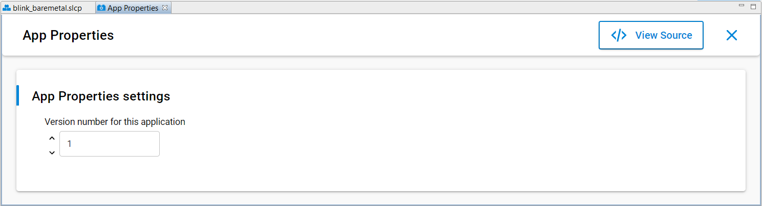 App properties version number dialog box
