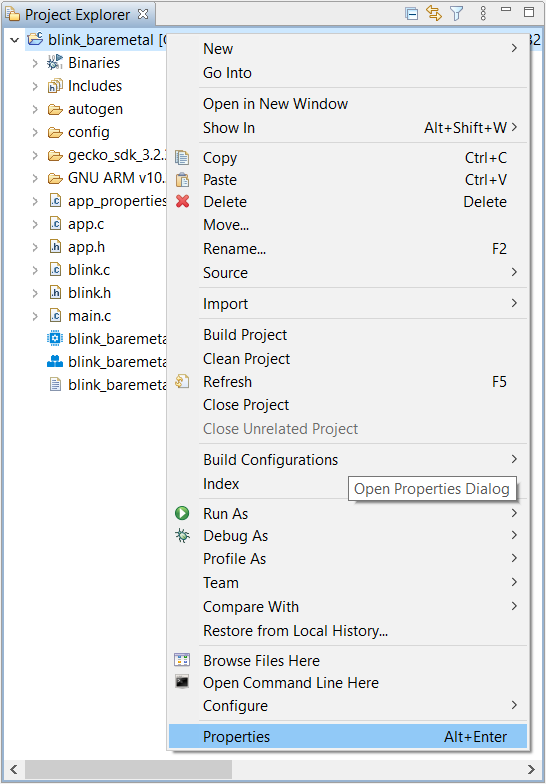 Project Explorer window