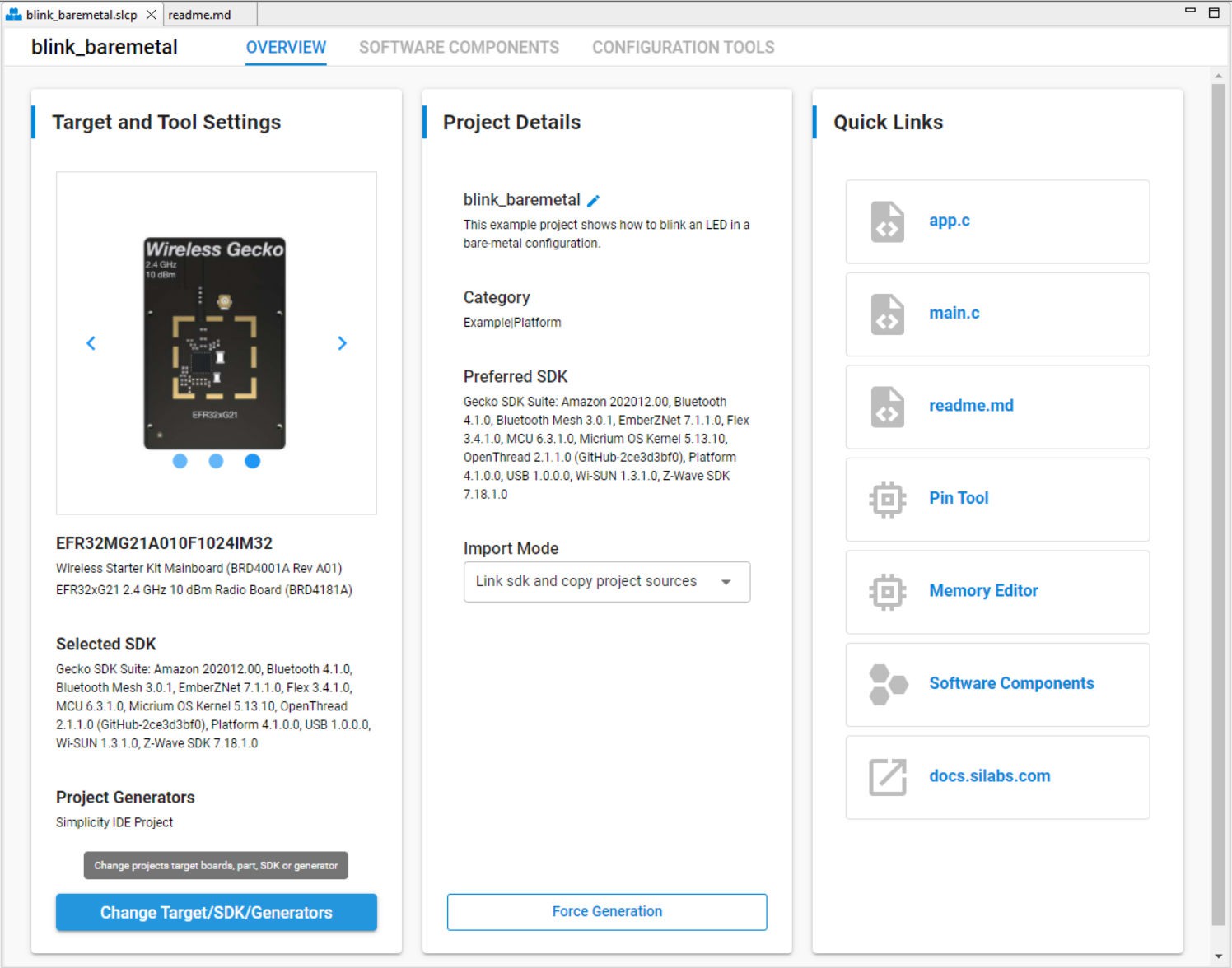 Overview tab in SCLP file