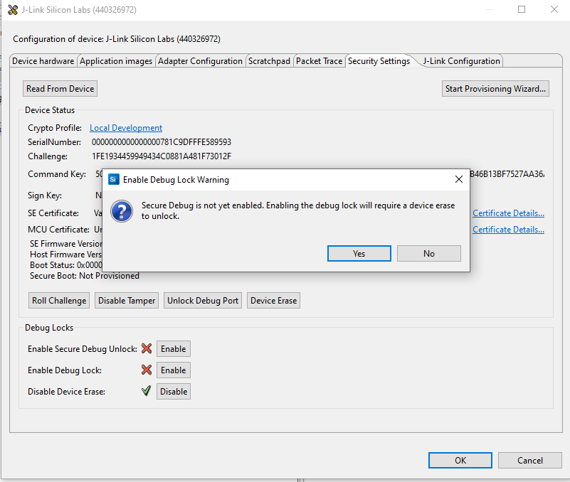 Enable Debug Lock