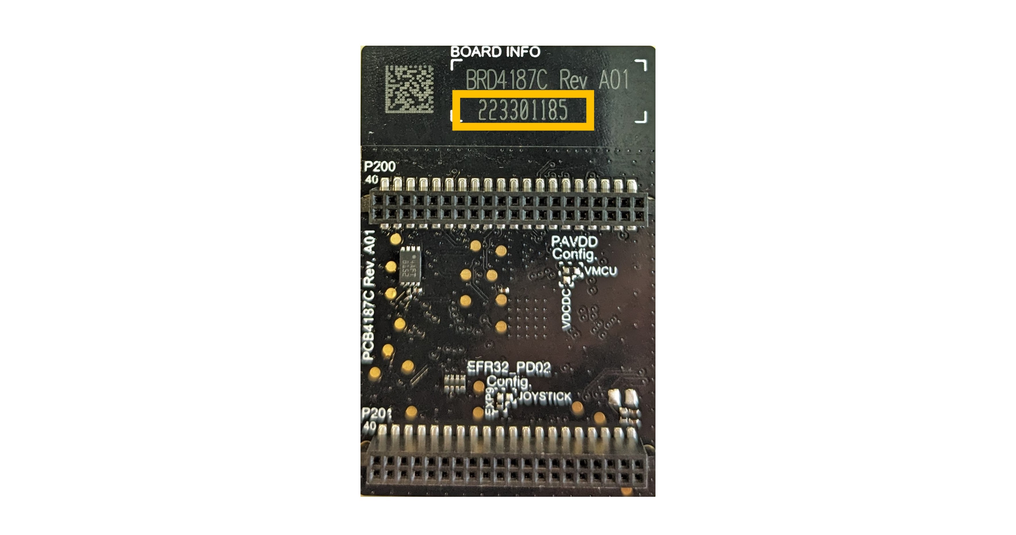 Radio board serial number