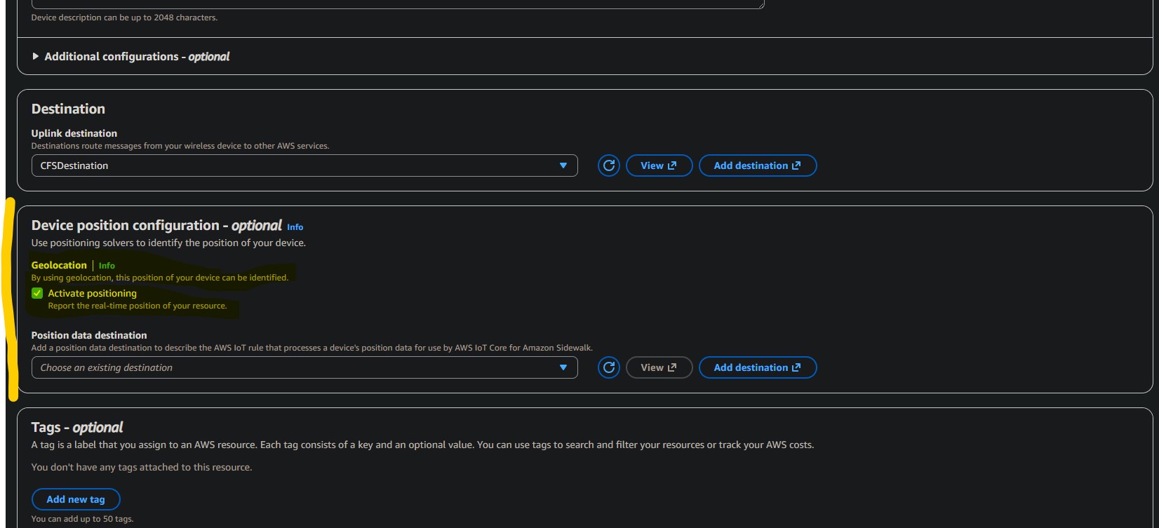 Sidewalk Device Enable Location