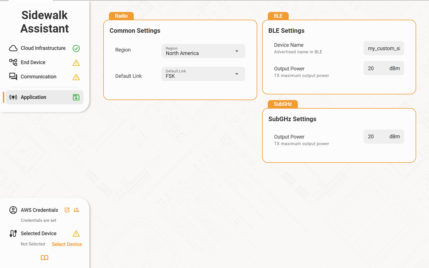 Sidewalk Assistant Application Tab