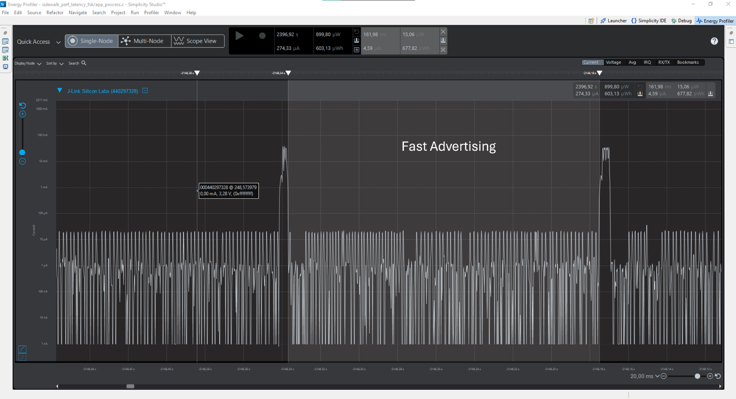 BLE Power Consumption Fast Advertising