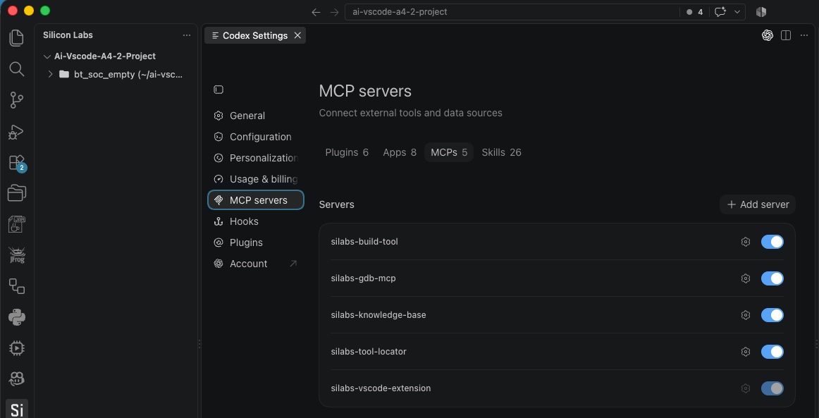 Codex MCP Servers list