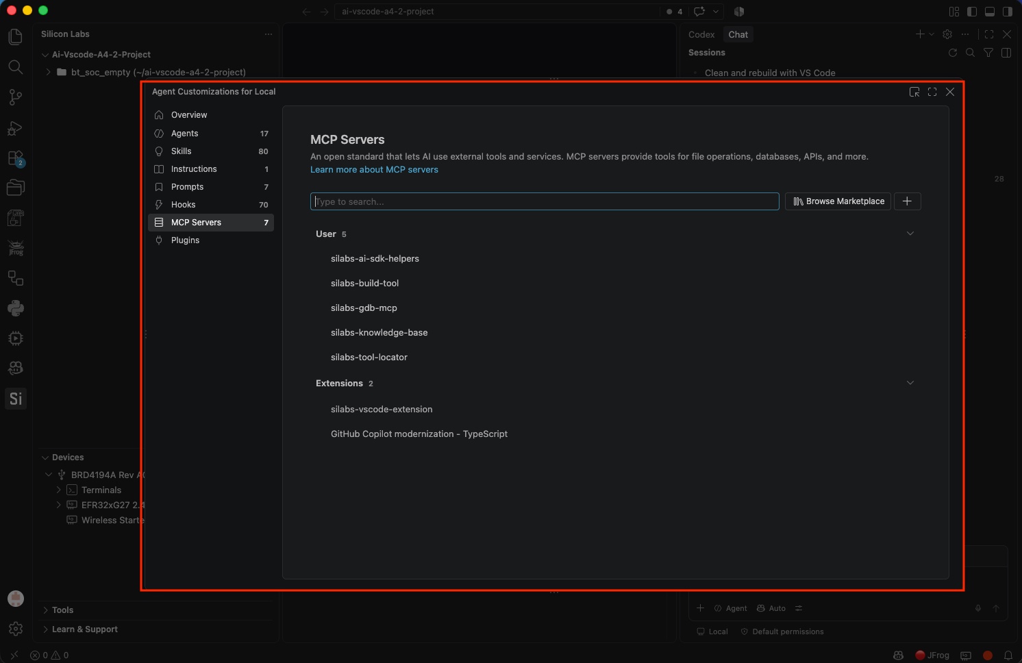 Agent Customizations showing Tools and MCP servers