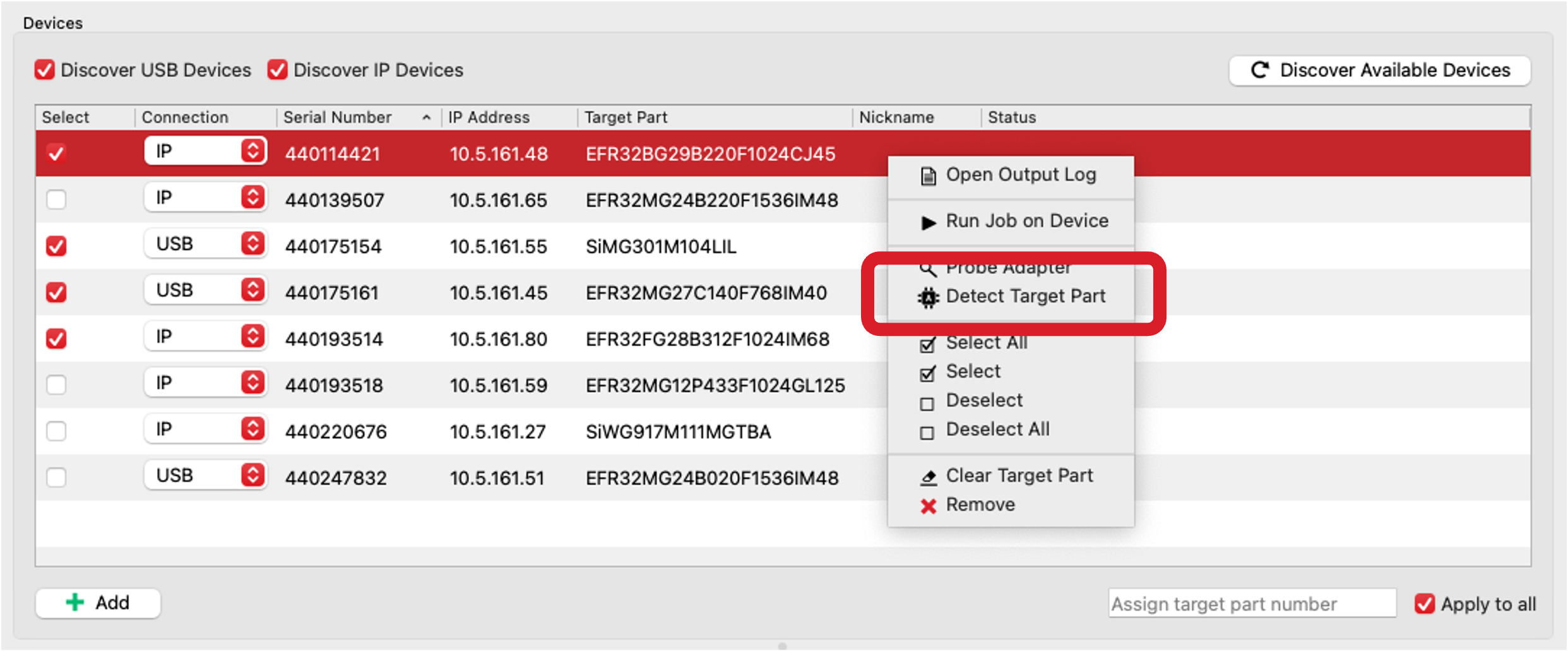 Detect Target Part