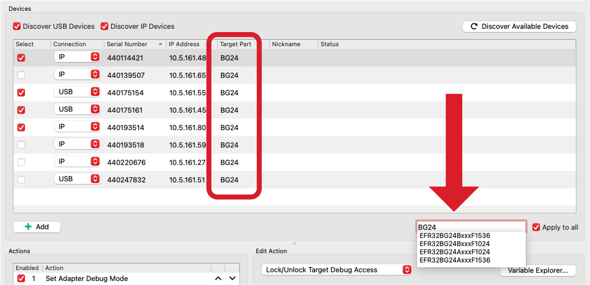 Assign Target Part