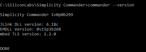Simplicity Commander Version Information